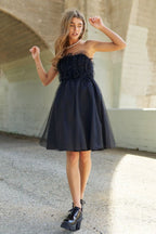 Mesh Ruffle Tube Top Swing Dress For Women – Ruffle Fluttering Dress, Tube Top Dress, Swing Dress, Summer Dress, Flirty Dress