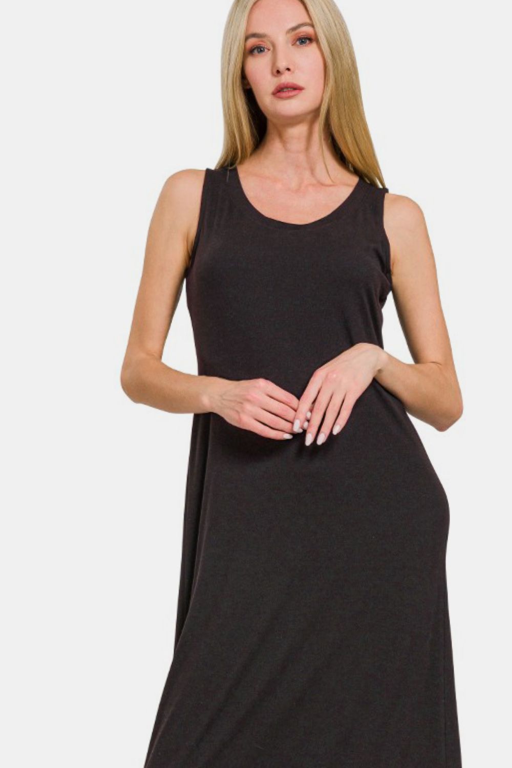 Scoop Neck Wide Strap Tank Dress For Women – Simple & Classic, Comfortable Wide Straps, Flattering Scoop Neckline for Effortless Style Stevvex