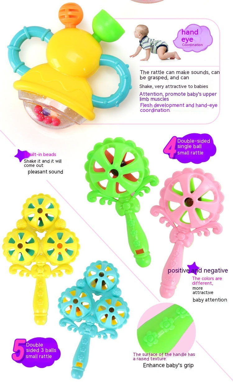 Baby Toys 3-6-12 Months Newborn Rattle 0-1 Year Old Baby Early Childhood Education Toddler Rattle Teether Pi-Mart