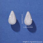 Micro-inlaid Diamond Super Flash Water Drop Ear Studs Light Luxury High-end Sense Pi-Mart
