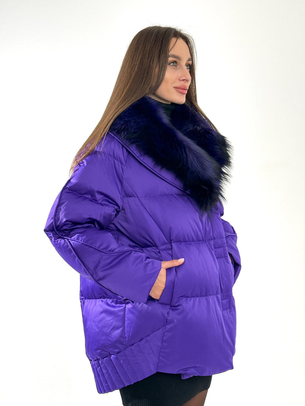 Genuine Silver Fox Premium Down Fill Coat - SJB-DIAMOND ELITES