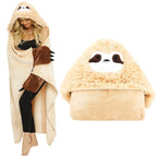 1pc Adorable Sloth Wearable Hooded Blanket - Ultra Soft, Cute, Warm, Fluffy, and Cozy - Perfect Gift for Women, 150x130cm, Highland Cow Design, Cat Pattern Lootquake LLC