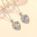 S925 Beating Heart-shaped Necklace Women Luxury Love Rhinestones Necklace Jewelry Gift For Valentine's Day Pi-Mart