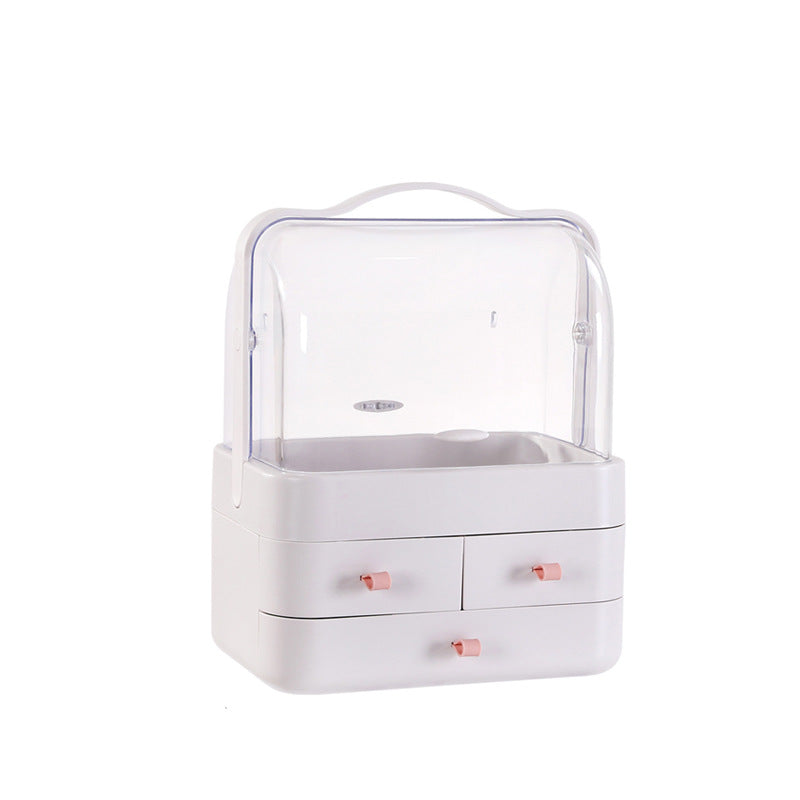 Double Door Dust Cover Makeup Storage Box Cosmetic Organizer Pi-Mart