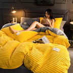 Single Double Quilt Cover Three-piece Set Winter Body Keep Warm Pi-Mart