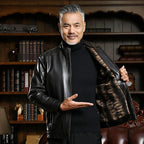 Men's PU Leather Jacket - Classic Lapel Collar Coat for Middle-Aged Men Pi-Mart