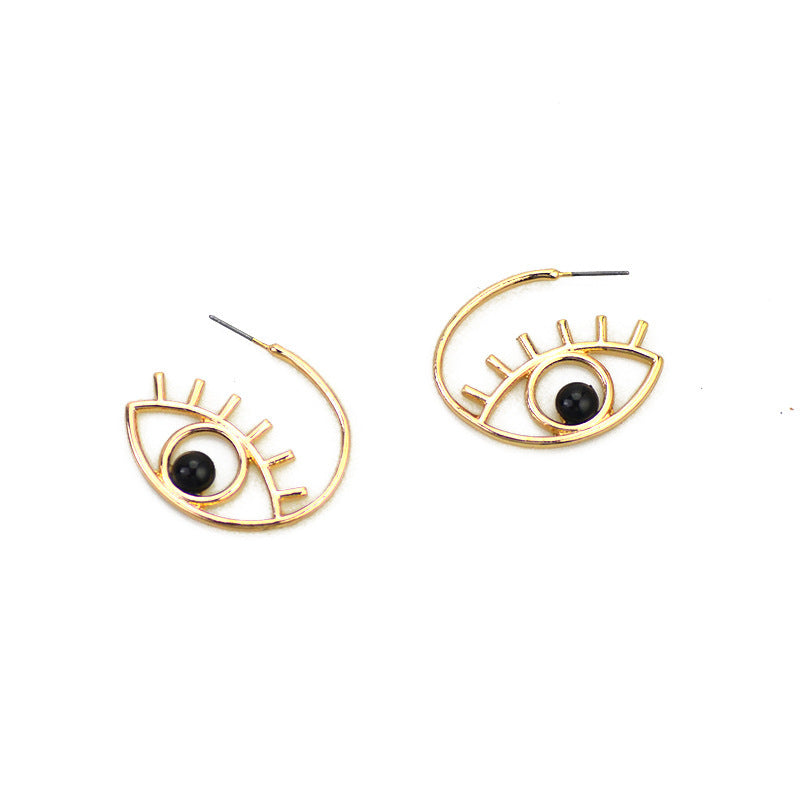 Simple Pearl Stud Earring Demon Eye Eye Earring Pi-Mart