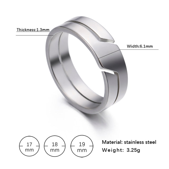 Silver Color Unisex Stainless Rings Pi-Mart