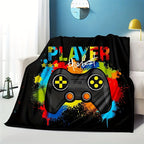 1pc Cozy Gamer Blanket - Soft Fleece Throw for Video Games, Plush Bed Blanket for Teens, Game Room Decor, Birthday Gift for Boys, Suitable for Couch, Bedroom, and More Lootquake LLC