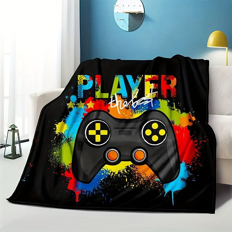 1pc Cozy Gamer Blanket - Soft Fleece Throw for Video Games, Plush Bed Blanket for Teens, Game Room Decor, Birthday Gift for Boys, Suitable for Couch, Bedroom, and More Lootquake LLC