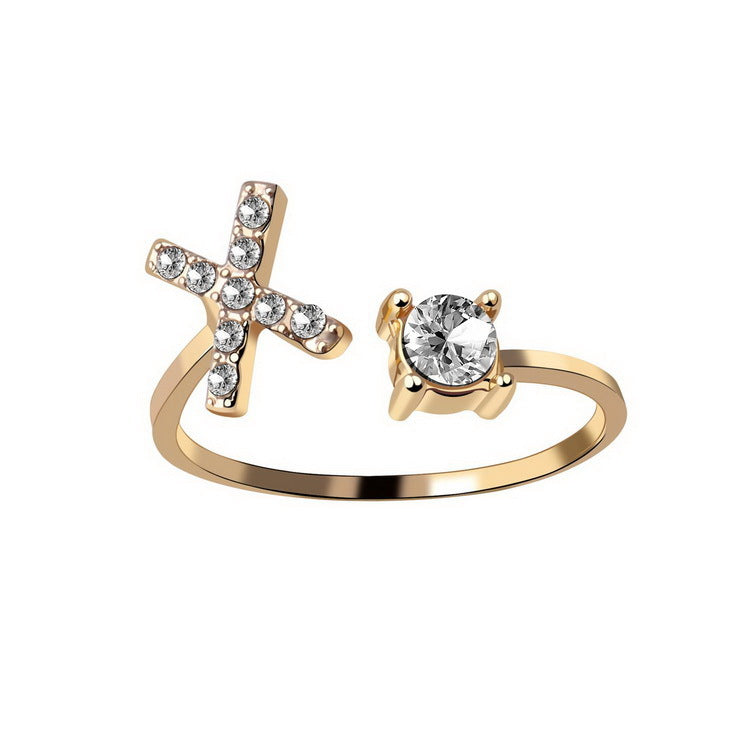 Adjustable 26 Initial Letter Ring Fashion Jewelry For Women Simple Elegant Jewelry Pi-Mart