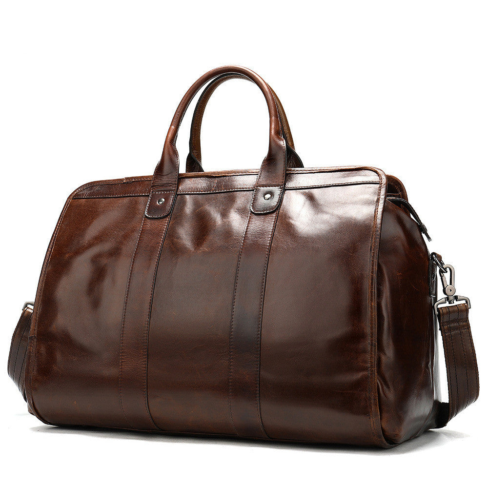 First Layer Cowhide Retro Large-capacity Travel Bag Pi-Mart