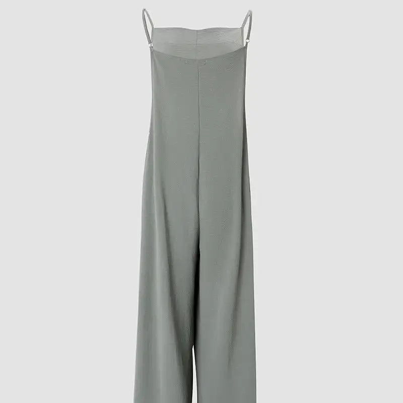 Women's Sleeveless Jumpsuit With Pockets And Adjustable Shoulder Strap Fashion Loose Wide Leg Straight Overalls Summer Beach Trousers - SJB-DIAMOND ELITES