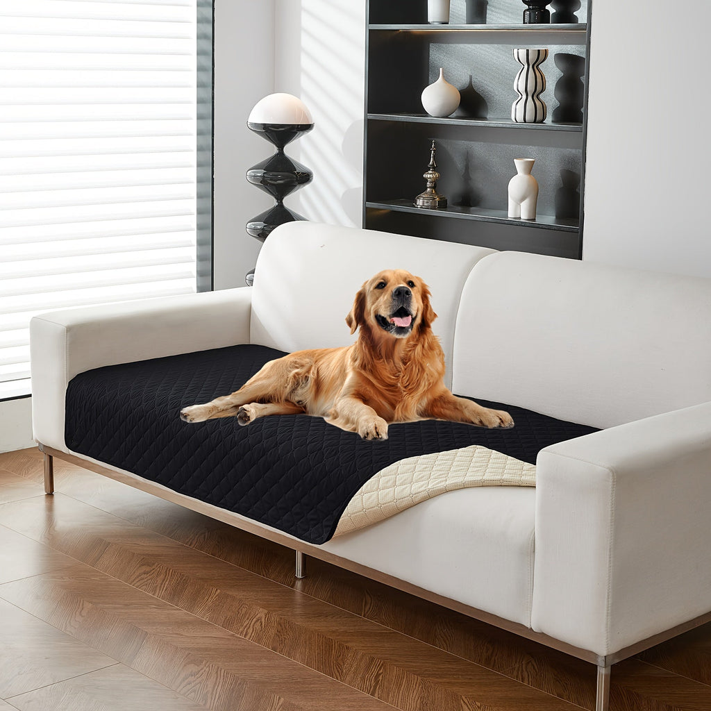 1pc Waterproof Solid Color Plaid Non-Slip Pet Sofa Cover, Machine Washable Blanket for All Season Protection, Suitable for Cats, Dogs, and Small Animals
