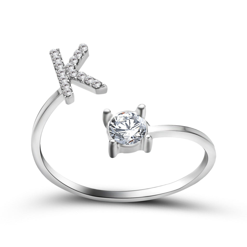 Adjustable 26 Initial Letter Ring Fashion Jewelry For Women Simple Elegant Jewelry Pi-Mart