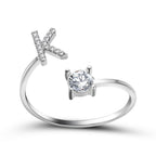 Adjustable 26 Initial Letter Ring Fashion Jewelry For Women Simple Elegant Jewelry Pi-Mart