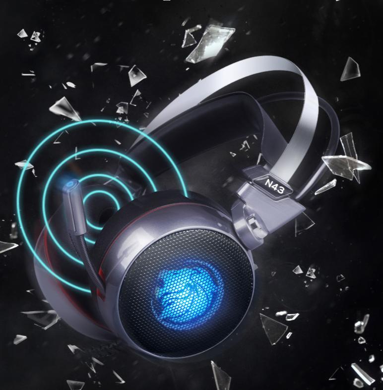 STEVVEX N43 Stereo Gaming Headset 7.1 Virtual Surround Bass Gaming Earphone Headphone with Mic LED Light for Computer PC Gamer (N43) - SJB-DIAMOND ELITES