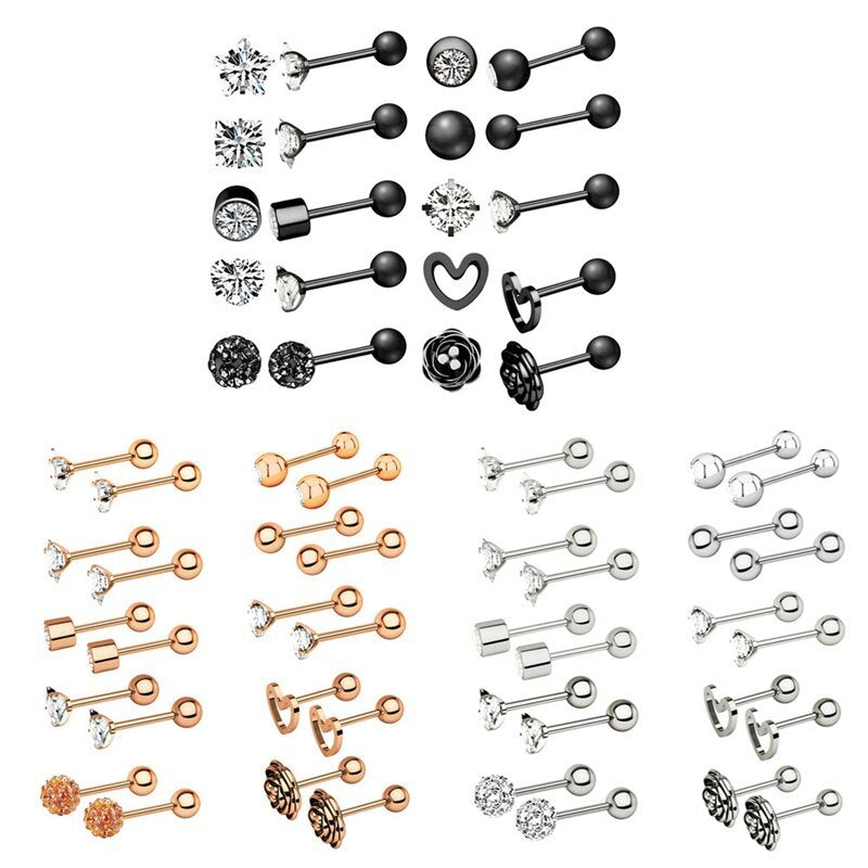 Exquisite zircon earring set Pi-Mart