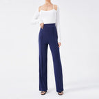 Solid Color Casual Pants Slim, High-waisted Bell Bottoms - SJB-DIAMOND ELITES