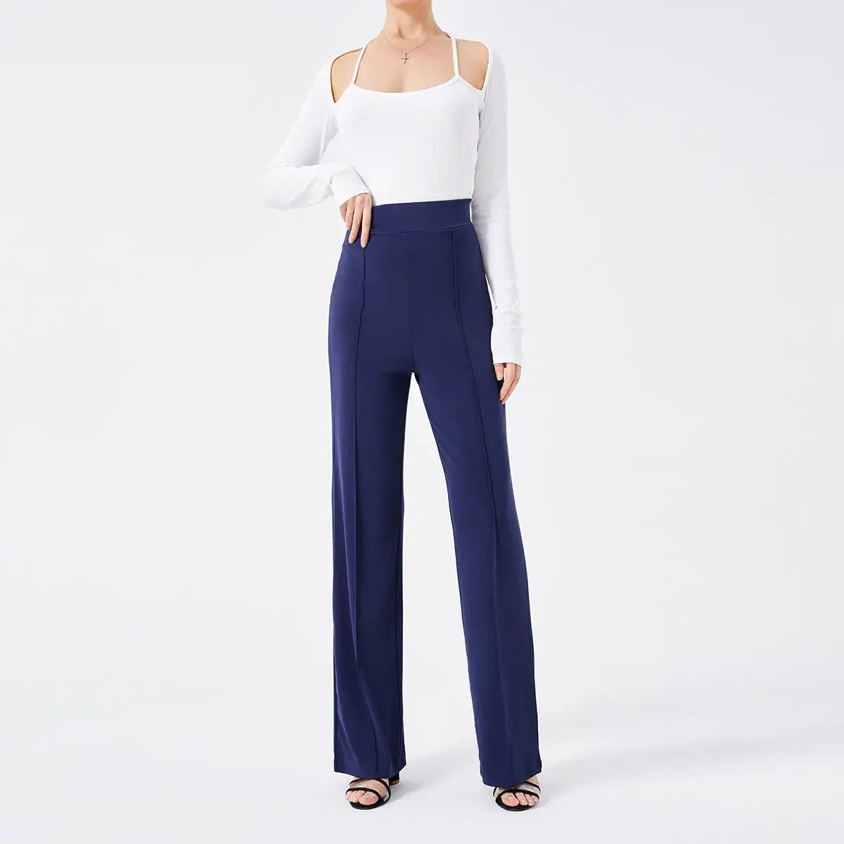 Solid Color Casual Pants Slim, High-waisted Bell Bottoms - SJB-DIAMOND ELITES