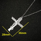 Tree Of Life Necklace Ladies Cross Clavicle Chain Jewelry Pi-Mart
