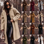 Autumn Winter Fashion Elegant Long Coat Woman Plush Warm Faux Fleece Coat Women Teddy Jacket Female Teddy Coat Outwear Ladies Pi-Mart