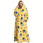 1pc Oversized Cartoon Hooded Blanket Sweatshirt, Ultra Cozy Wearable Fleece Throw for Adults, Extra Warm and Soft Pullover for Lounging, Gift Idea Lootquake LLC