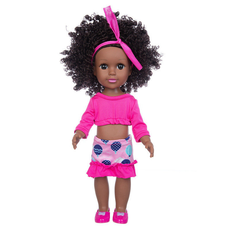 African 14 Inch Doll Simulation Baby Black Doll Pi-Mart
