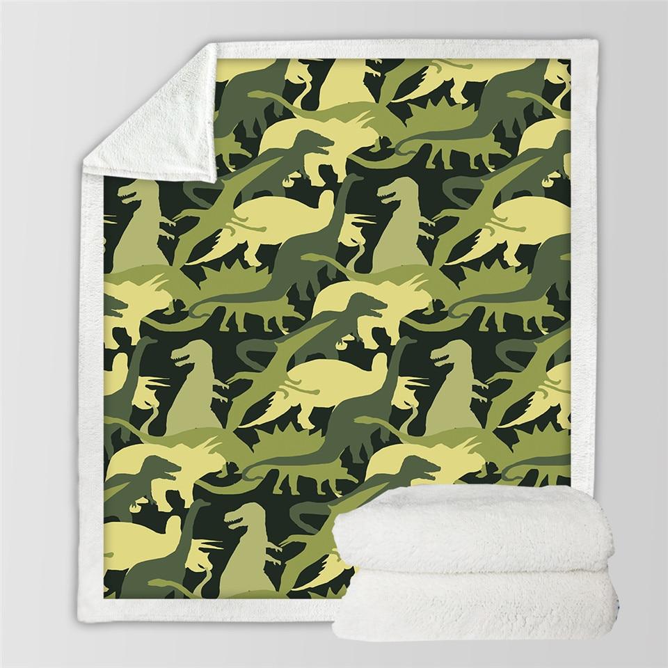 Kids Children Dinosaur Fluffy Soft Cotton Blanket Jurassic Cartoon Boys Girl Throw Blankets For Beds Home Textile Bedding Outlet Pi-Mart