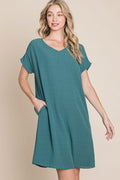 V-Neck Short Sleeve Dress with Pockets – Casual, Comfortable, Stylish and Practical V-Neck Dress with Convenient Pockets for Effortless Chic Stevvex