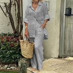 Women's Long-sleeved Cardigan Top Pants Two-piece Suit Pi-Mart