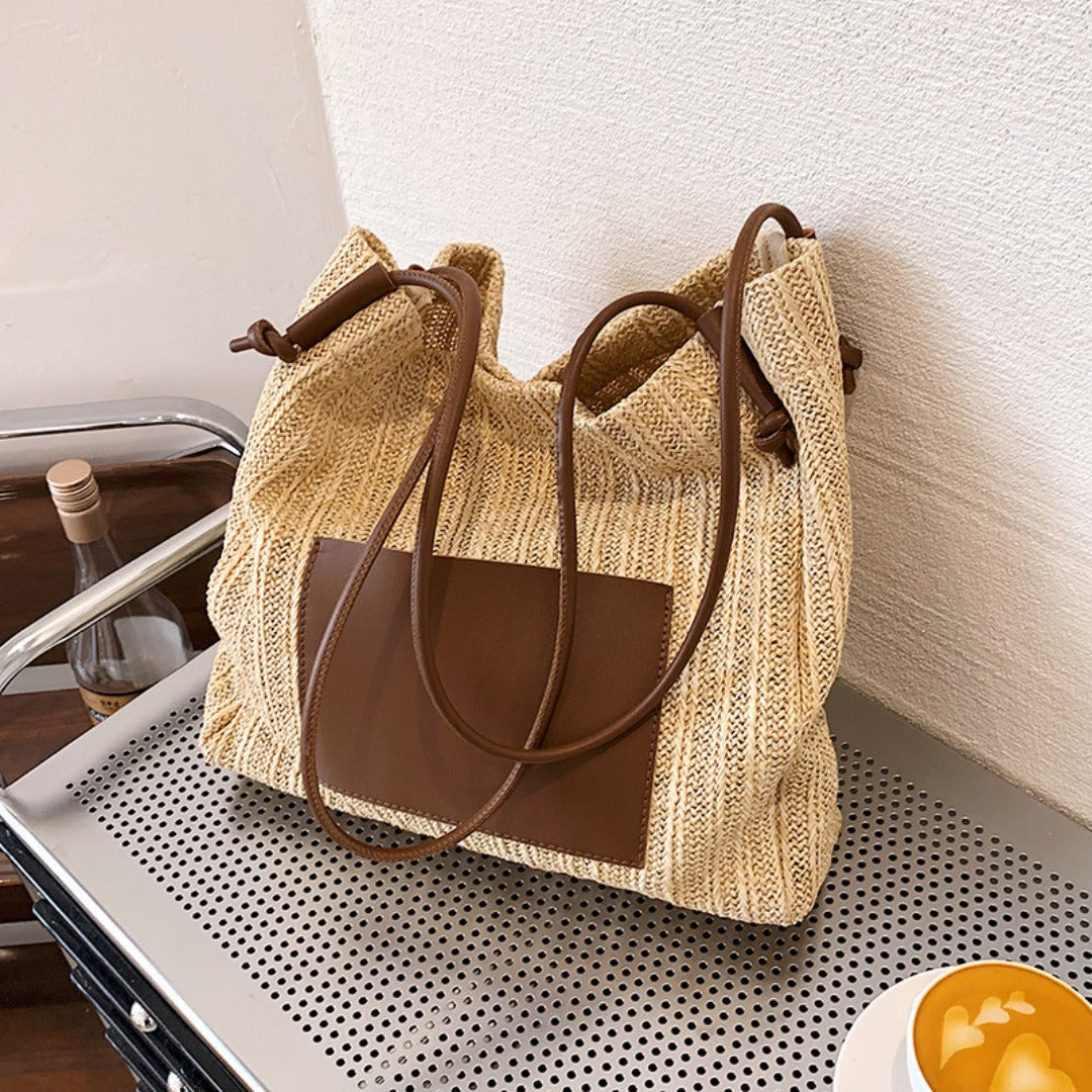 Hobo straw bag, women's summer versatile straw bag, fashionable shoulder hobo bag, large capacity tote bag - SJB-DIAMOND ELITES