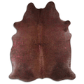 Burgundy Metallic On Brown Acid Washed Cowhide Area Rug Lootquake LLC