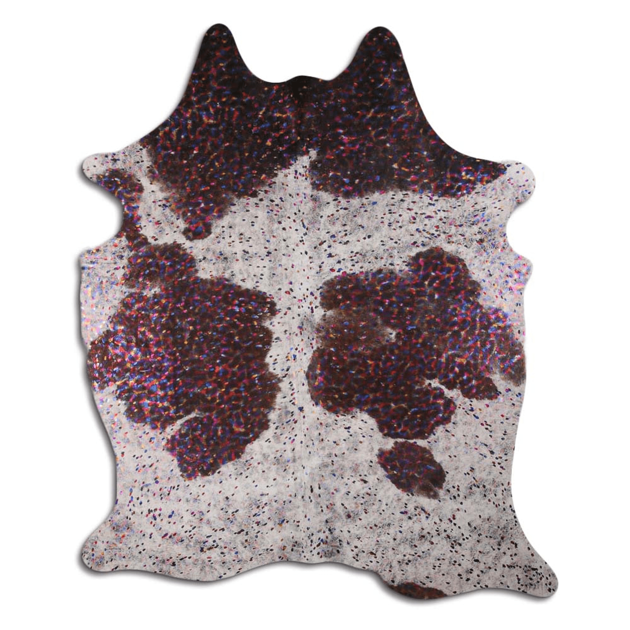 Acid Washed Metallic Cowhide Area Rug In Brown And White Lootquake LLC