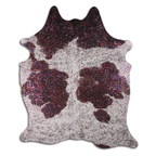 Acid Washed Metallic Cowhide Area Rug In Brown And White Lootquake LLC