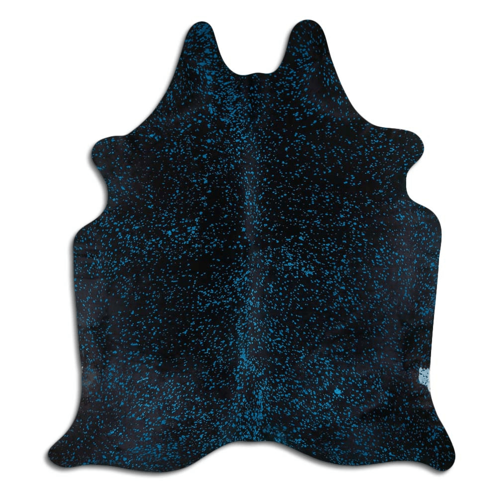 Acid Washed Blue And Black Cowhide Area Rug Lootquake LLC