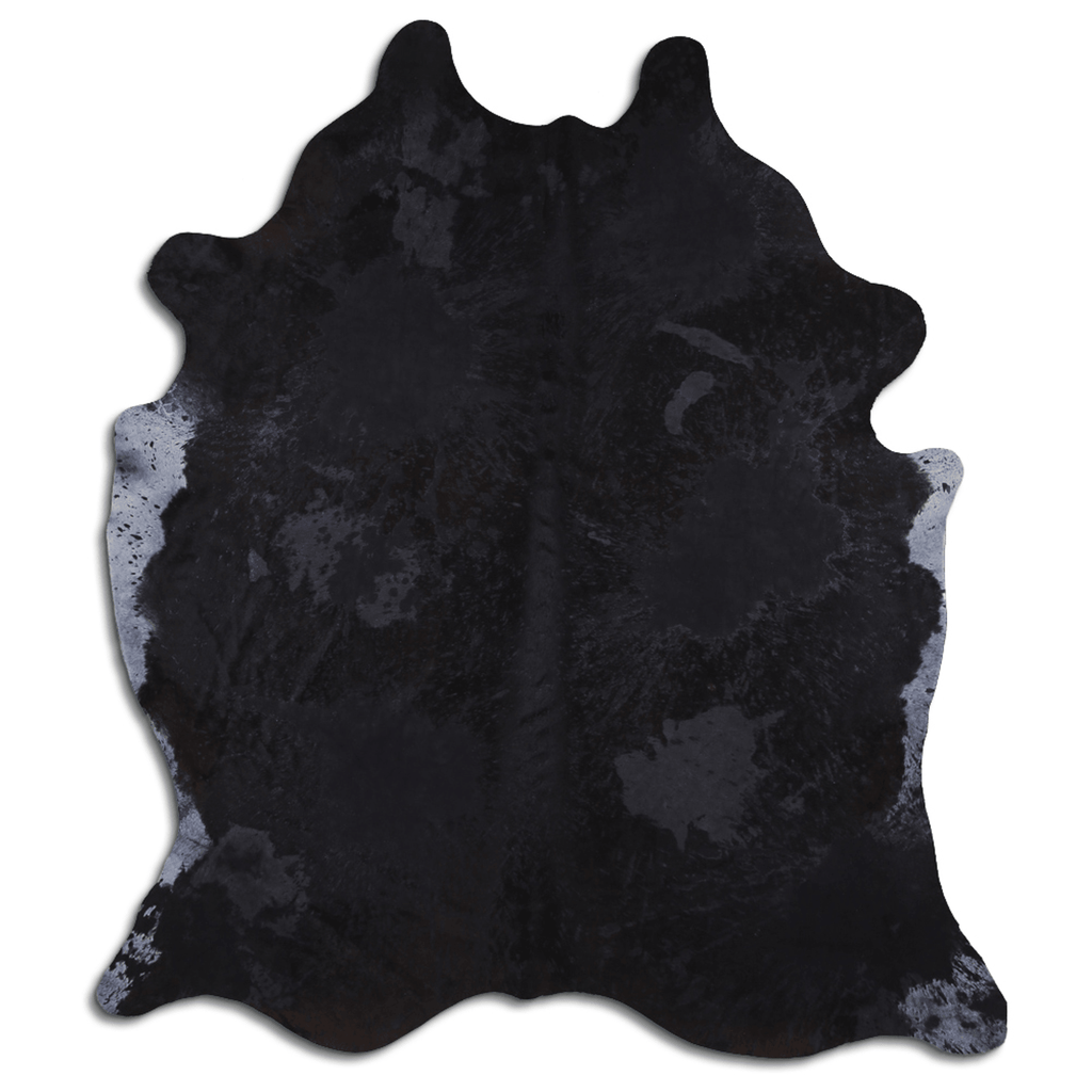 Acid Washed Distressed Black Cowhide Area Rug Lootquake LLC