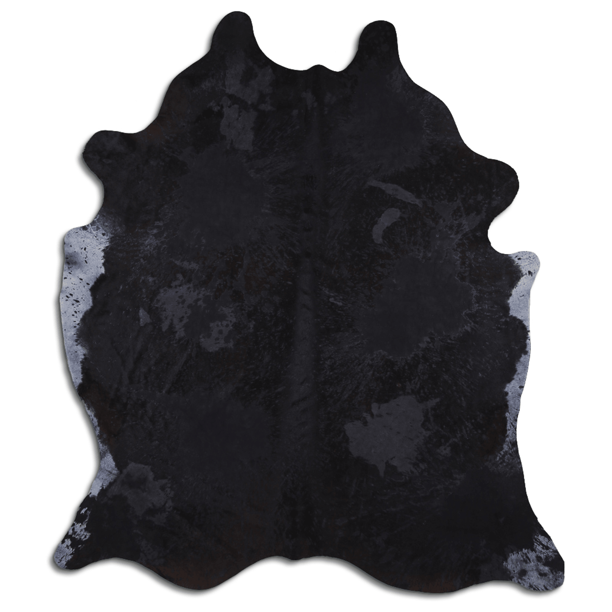 Acid Washed Distressed Black Cowhide Area Rug Lootquake LLC