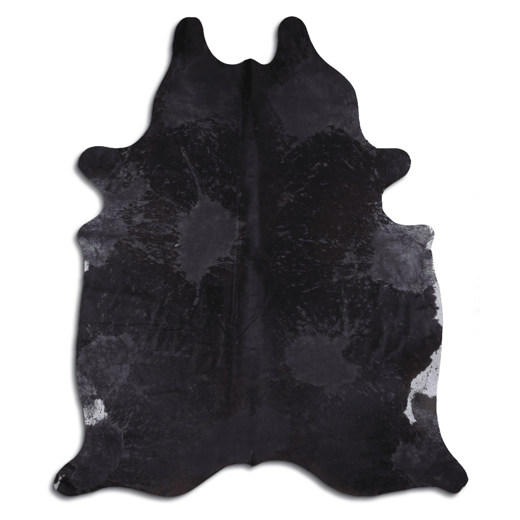 Acid Washed Distressed Black Cowhide Area Rug Lootquake LLC