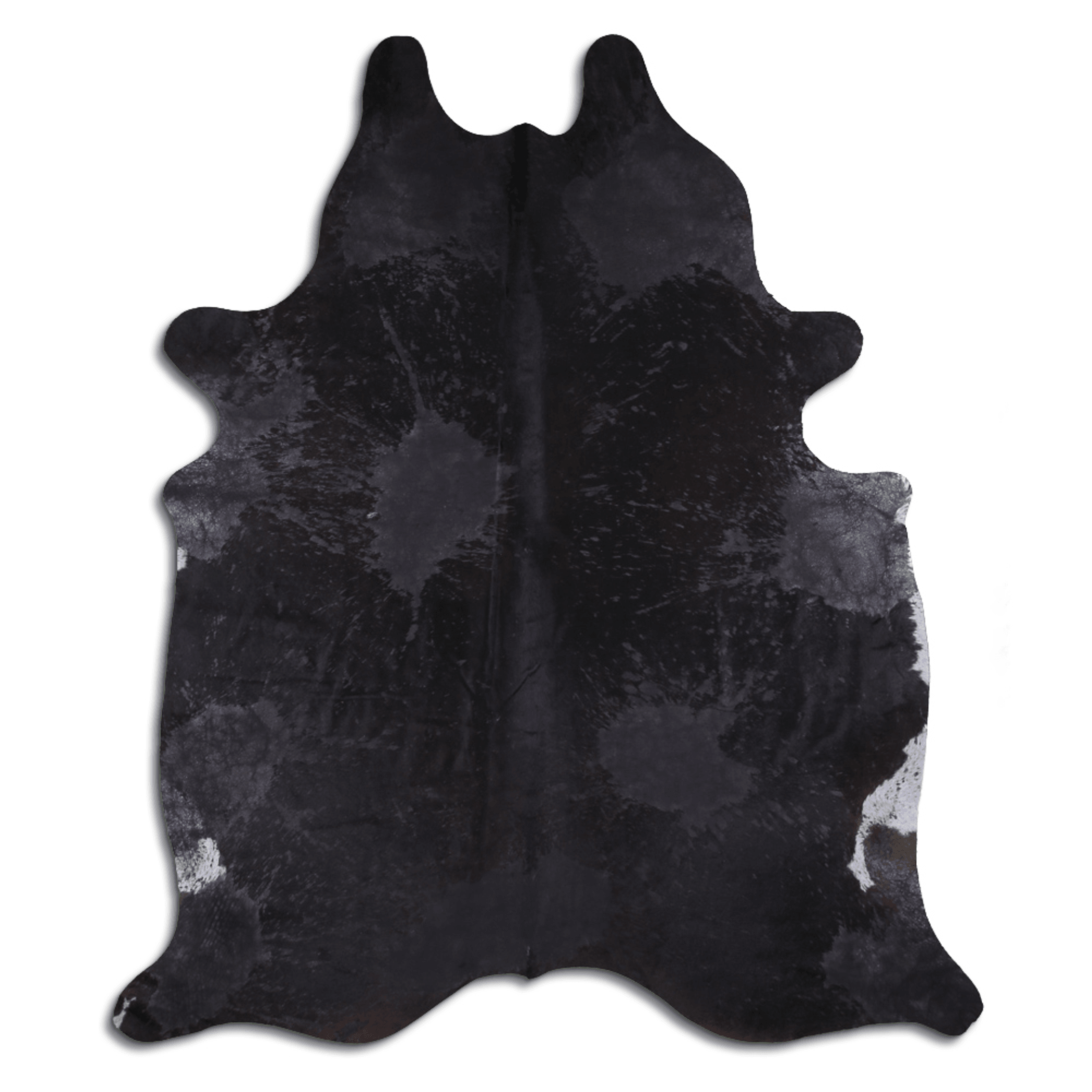 Acid Washed Distressed Black Cowhide Area Rug Lootquake LLC