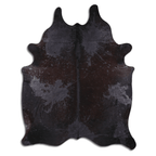 Acid Washed Distressed Black Cowhide Area Rug Lootquake LLC