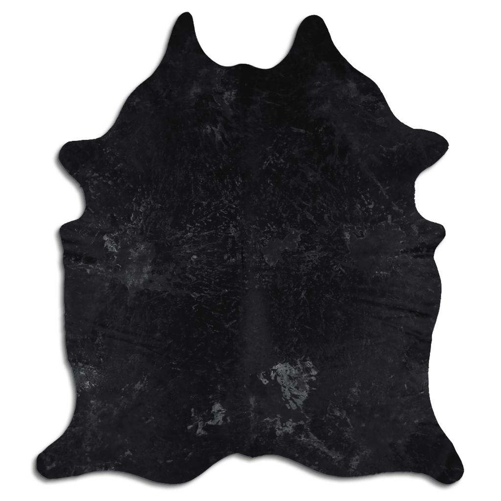 Acid Washed Distressed Black Cowhide Area Rug Lootquake LLC