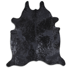 Acid Washed Distressed Black Cowhide Area Rug Lootquake LLC