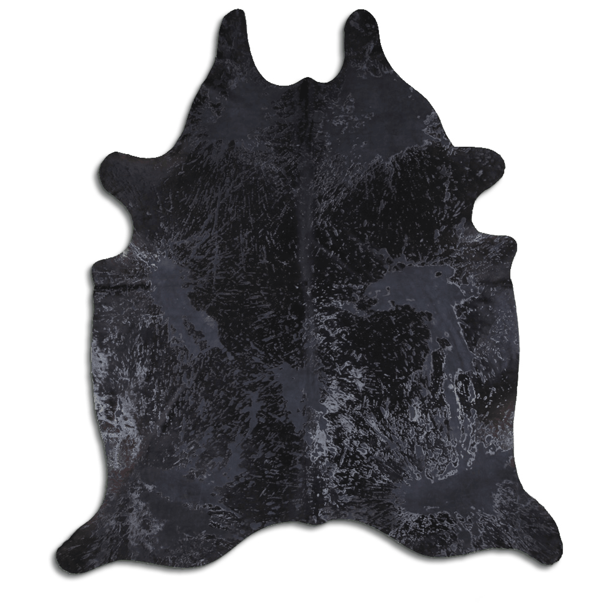 Acid Washed Distressed Black Cowhide Area Rug Lootquake LLC