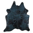 Distressed Emerald Green Acid Washed Cowhide Area Rug Lootquake LLC