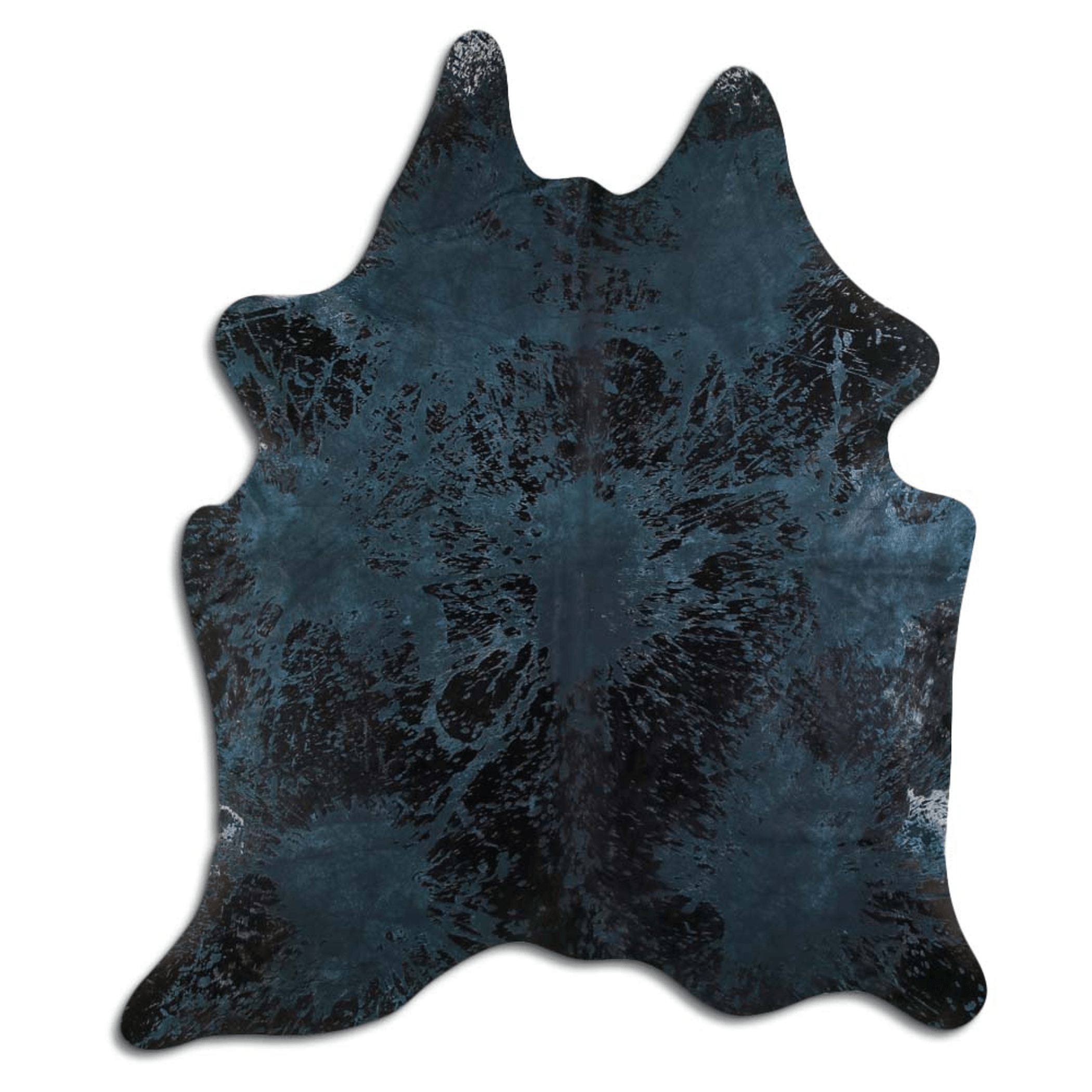 Distressed Emerald Green Acid Washed Cowhide Area Rug Lootquake LLC