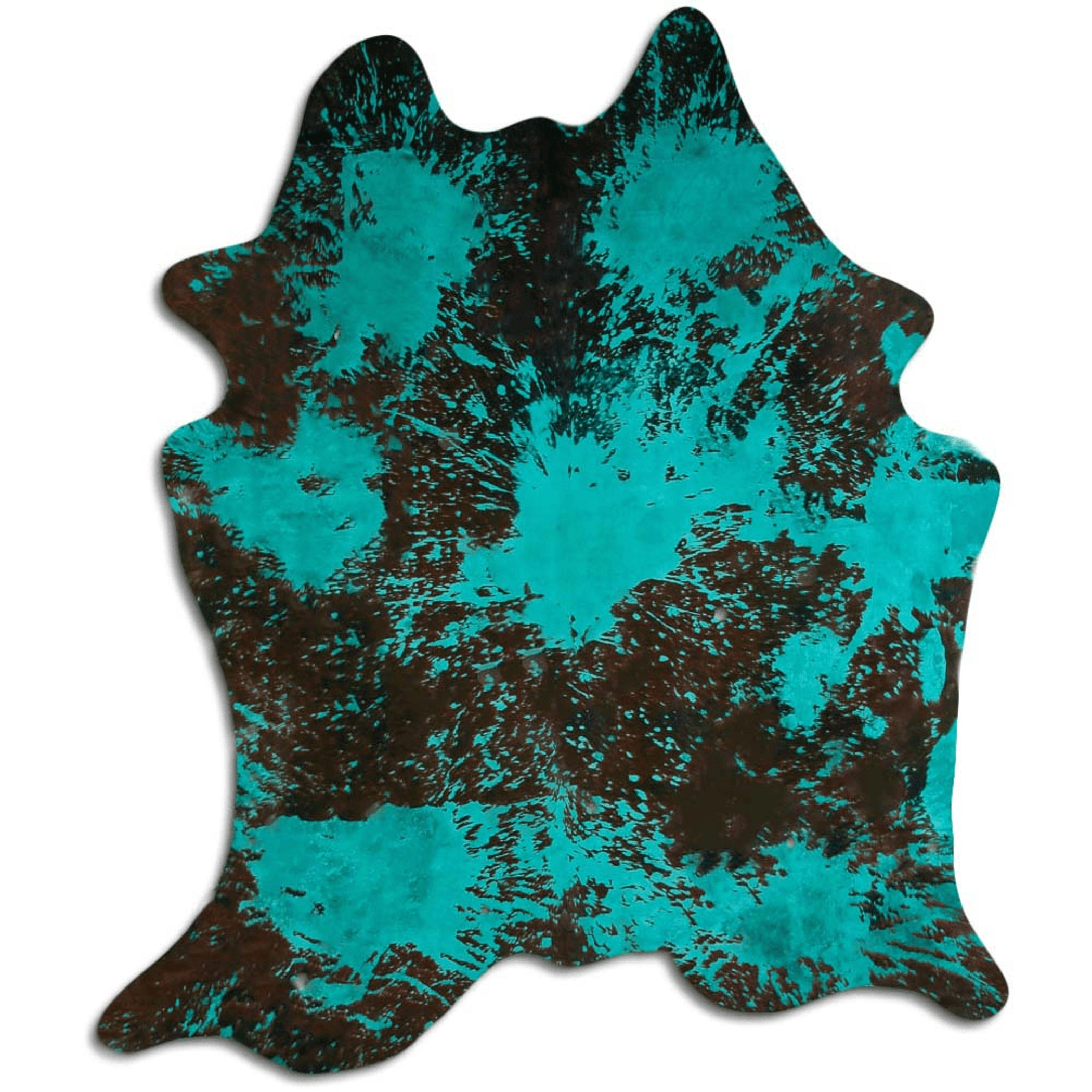 Distressed Emerald Green Acid Washed Cowhide Area Rug Lootquake LLC