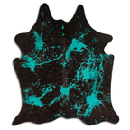 Distressed Emerald Green Acid Washed Cowhide Area Rug Lootquake LLC