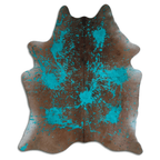 Distressed Emerald Green Acid Washed Cowhide Area Rug Lootquake LLC