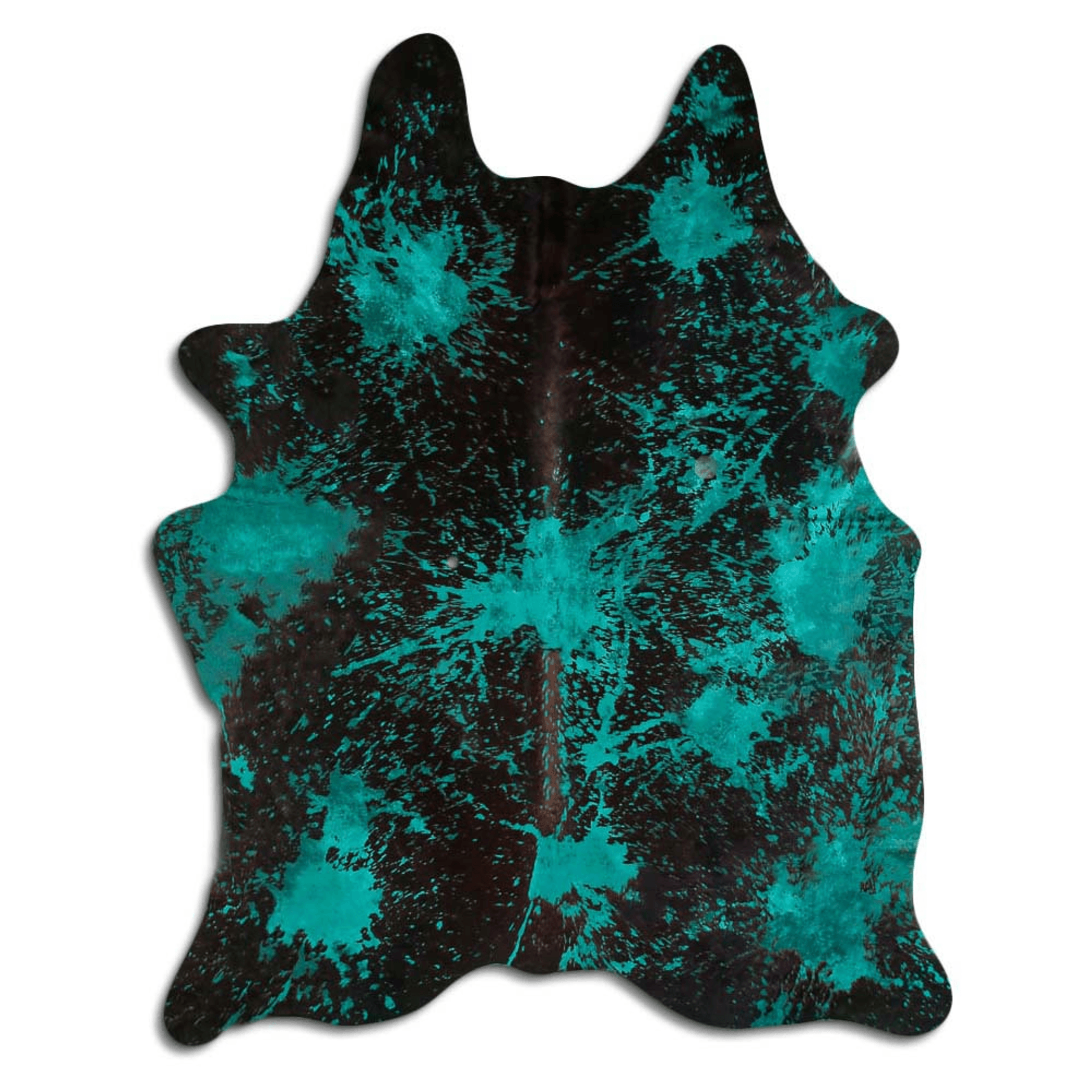Distressed Emerald Green Acid Washed Cowhide Area Rug Lootquake LLC
